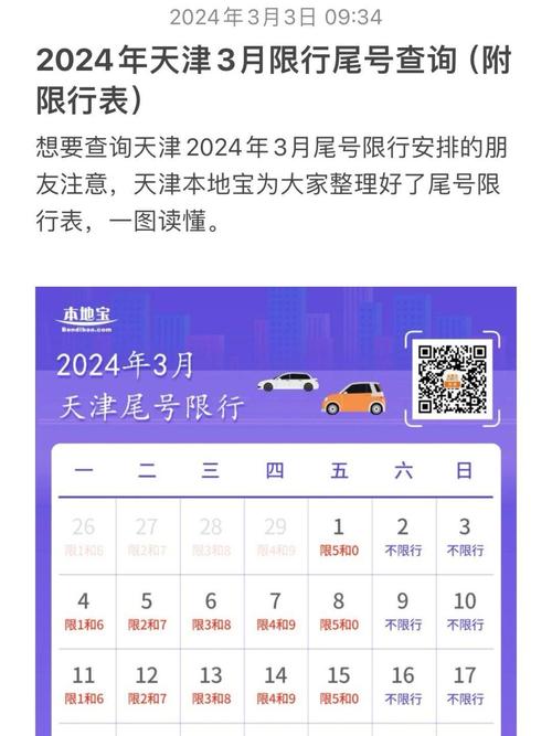 天津限行2024最新限号时间表(天津限行2024最新限号时间表查询)